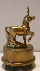 Brass Metal 6.5" Unicorn Figurine Music Box Plays - What the World Needs Now- - Picture 1 of 8