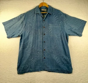 Tommy Bahama Relax Hawaiihemd Herren Large türkis Costa Wave Blätter Strand - Bild 1 von 6