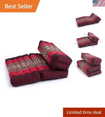 Almofada de meditação ergonômica 100% Kapok, dobrável, elefantes vermelhos 25,5"x19,5" - Imagem 1 de 4