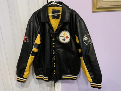 Chaqueta de Colección Pittsburgh Steelers NFL Licenciada XL Negra Bordada Foto 1 de 4