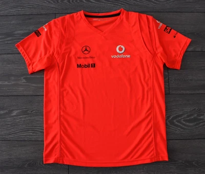 VODAFONE MCLAREN MERCEDES T SHIRT MENS ORANGE FORMULA 1 F1 JERSEY RACING MEN'S M - Image 1 of 4