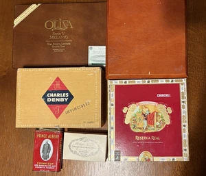 Vintage Lot Of 6 (All Empty) 4 Cigar Boxes & 2 Tobacco Pkgs - See Description - Picture 1 of 15