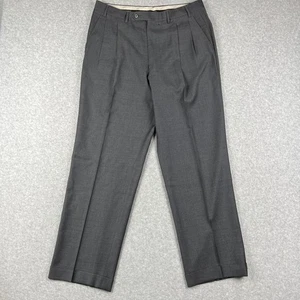 Canali Wool Pleated Dress Trouser Slacks Pants 34x30 Mens Grey Formal Business - Picture 1 of 8