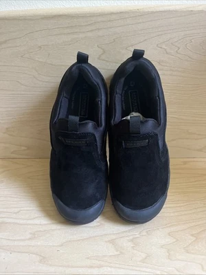 Zapatos Stride Rite de gamuza negros para niños talla 1,5 M nuevos en caja sin cordones. Foto 1 de 4