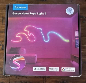Govee RGBIC LED Smart Neon Rope Light 2 16.4FT - White Works With Alexa / Matter - Picture 1 of 1