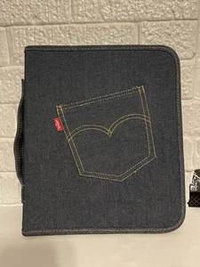 Levi’s Jeans Binder Levi Strauss Denim Notebook Zip Pouch Red Tab - Picture 1 of 6