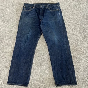 Pantalones de mezclilla Levis 501 para hombre 40x32 pierna recta azul lavado oscuro botón mosca - Imagen 1 de 24
