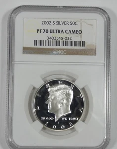 2002-S Kennedy Silver Half Dollar CERTIFIED NGC PROOF 70 ULTRA CAMEO - Picture 1 of 4
