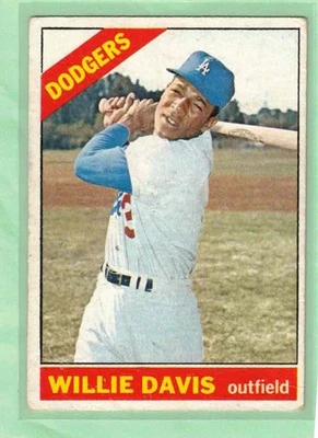 1966 Topps #535, Willie Davis, Los Angeles Dodgers, VG VGEX - Image 1 of 2