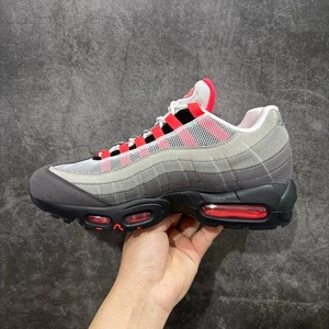 🔥Nike Air Max 95 OG neon retro sports Grey and Red shoes for men - Picture 1 of 6