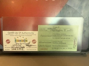 1971 Magic Kingdom E Adult Ticket Coupon, Disney World, First Year Authenticated - Picture 1 of 6
