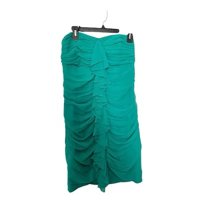 Davids Bridal Womens Size 12 Green Strapless Bridesmaid Dress Ruffle Prom Formal - Image 1 of 4