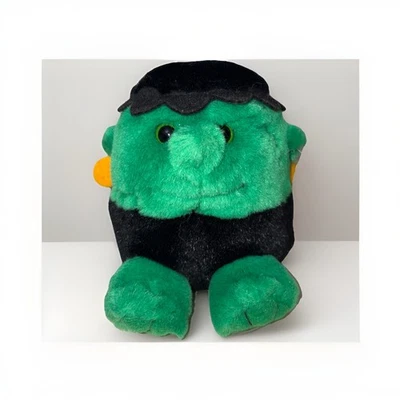Vtg Puffkins Stitch Frankenstein Bean Plush Stuffed Toy by Swibco 5" Halloween - Image 1 of 4