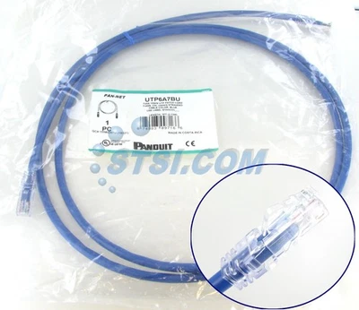 Panduit UTP6A7BU Cat6a Network Modular Patch Cable/Cord, 7 Ft Blue NEW ~STSI - Image 1 of 4