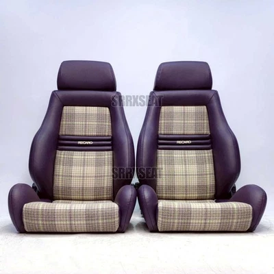 【1 PAIR】AUTHENTIC VINTAGE RECARO LSB PURPLE HOUNDTOOTH【CUSTOMS MAY APPLY】 - Image 1 of 4