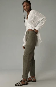 Anthropology Pilcro The Wanderer Damenhose mit Taschen Größe 25 moosgrün neu mit Etikett - Bild 1 von 12