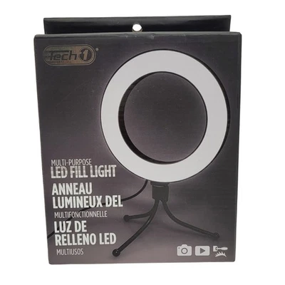Tech 1 LED Fill Light Ring Light with Tripod Stand - Multi-Purpose - Image 1 of 3