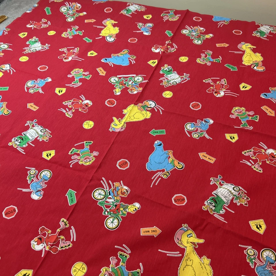 Tela vintage de mezcla de algodón Sesame Street C.T.W. Telas Spectrix 1 yarda X 44" Foto 1 de 4
