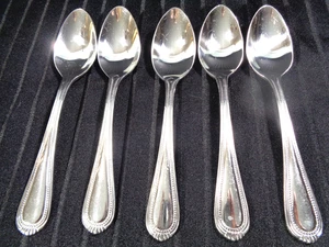 Oneida Gräfin Edelstahl Besteck Set 5 Teelöffel Perlen GEBRAUCHT - Bild 1 von 12