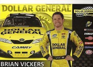 BRIAN VICKERS 2010 DOLLAR GENERAL #32  POSTCARD "NWS" Cover