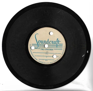 VINTAGE SOUNDCRAFT FULL-SPECTRUM 78rpm RECORDING RECORD ( SPEACH IN FRENCH) - Picture 1 of 1