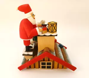 Richard Gläss Räuchermann Erzgebirge - casa de humo con Santa -rareza - NUEVO & EMBALAJE ORIGINAL - Imagen 1 de 3