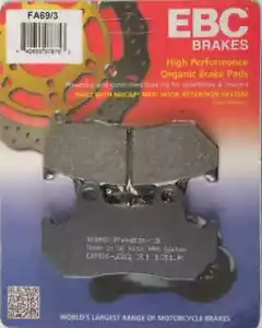 Genuine EBC FA69/3 Brake Pads Motorcycle High Friction Organic Brake Pads 2 SETS - Bild 1 von 2