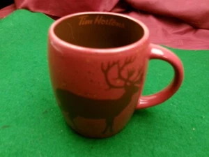 Tim Hortons reindeer caribou mug  red 12 ounce 2016 stag elk - Picture 1 of 4