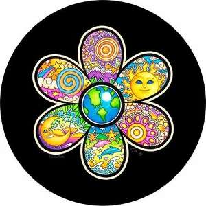 Earth Flower Spare Tire Cover -Add tire size in NOTES during checkout - Bild 1 von 5