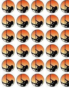 24 X PRE CUT POLE DANCING STRIPPER WAFER PAPER PARTY CUP CAKE TOPPERS - Picture 1 of 1