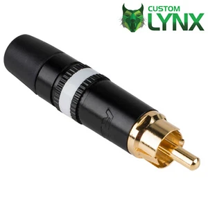 Rean Neutrik NYS373-9. Male RCA Phono Connector. Audio Video HIFI Sub White Band - Picture 1 of 4