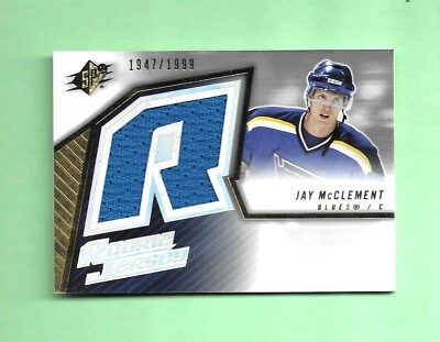 05-06 SPx ROOKIE JERSEY Card # 135 JAY MCCLEMENT /1999 ST. LOUIS BLUES - Image 1 of 2