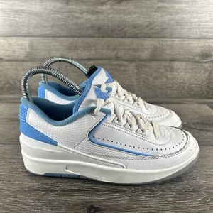 Nike Air Jordan 2 Retro Low Shoes Boys 3.5Y UNC White Lifestyle Sneakers READ - Picture 1 of 13