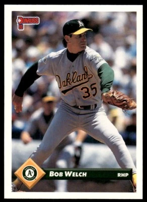 1993 Donruss Baseball Card Bob Welch Oakland Athletics #579 - Image 1 of 2