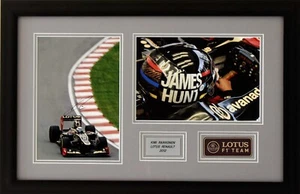 Kimi Raikkonen Renault F1 Signed A4 in framed set - Picture 1 of 1