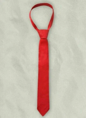 Corbata de cuello roja para hombre hecha a mano cuero de cordero suave colección decente Foto 1 de 3