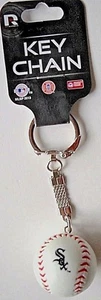 CHICAGO WHITE SOX BASEBALL KEY CHAIN WITH "STITCHES" AND "DESCENDING" SOX LOGO - Picture 1 of 2