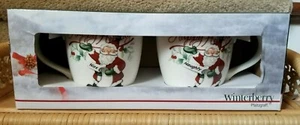 New PFALTZGRAFF Winterberry Naughty/Nice Set of 2 20oz Santa Claus Mugs Holiday - Picture 1 of 12