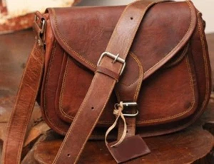 LEATHER SATCHEL SADDLE RETRO RUSTIC VINTAGE DESIGNER NEW BAG FOR WOMEN - Picture 1 of 4