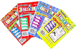NEW Lot 4 Penny Press Dell Jumble Word Scramble Puzzles Books 97 Puzzles Each #3 - Foto 1 di 2