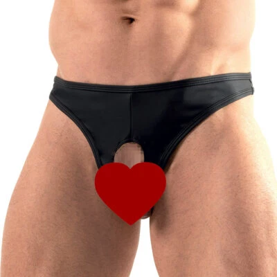 Sexy Herren Rio-String M L XL 2XL Showmaster offen matter Wetlook Dessous "Tobie - Bild 1 von 4