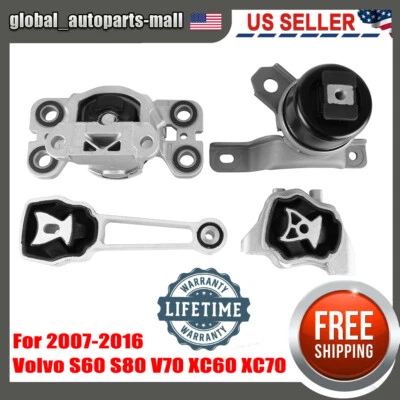 Transmisión del motor y montaje de puntal de par 4 piezas 2007-2016 para Volvo S60 S80 V70 XC60 XC70 Foto 1 de 4
