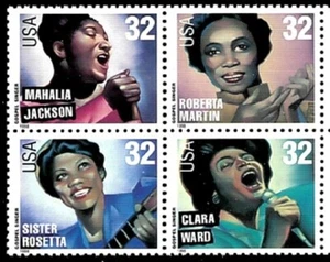 US 1998 SC#3216-19 GOSPEL SINGERS POSTAGE STAMP BLOCK OF 4 MNH - Picture 1 of 1
