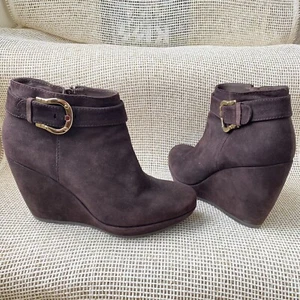 Geox Suede Wedge Heeled Shoes US7B - Picture 1 of 9