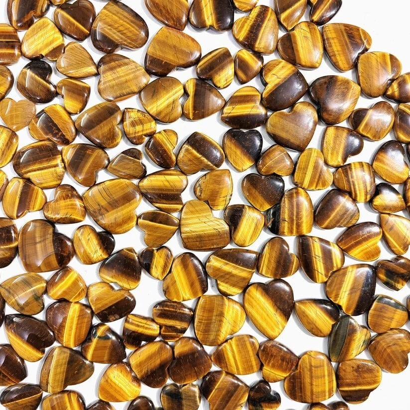 AA++ LOTE AL POR MAYOR DE PIEDRAS PRECIOSAS SUELTAS CABUJÓN FORMA CORAZÓN OJO DE TIGRE NATURAL Foto 1 de 4