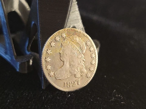 1827 Capped Bust Dime | Early US Details Type Coin | Rainbow Toning Cover