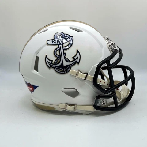 Navy Midshipmen CUSTOM Concept Matte White 2016 Anchor Mini Football Helmet Cover
