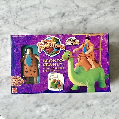 The Flintstones Movie BRONTO CRANE with Bendable Fred Figure Mattel 1993 NEW - Image 1 of 2
