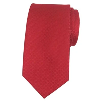 Corbata de diseñador clásica geométrica lisa roja 3,15 PERRY ELLIS PORTAFOLIO para hombre Foto 1 de 4
