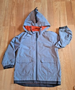 Carter's Boys Gray Camo Frilled Rain Lined Pocketed Coat Jacket Medium 5/6 - Picture 1 of 10